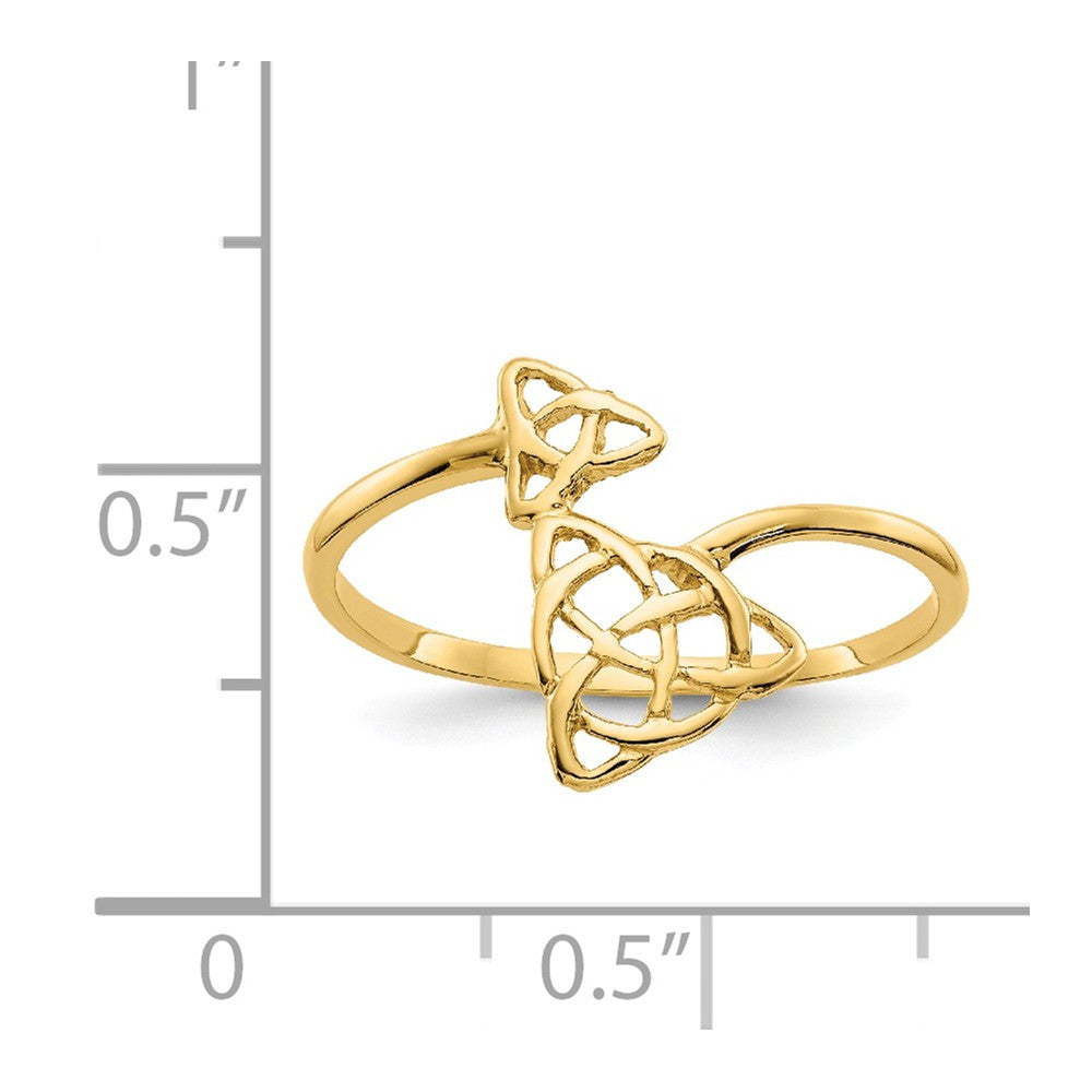 14k Yellow Gold Polished Celtic Knot Ring, Size: 7
