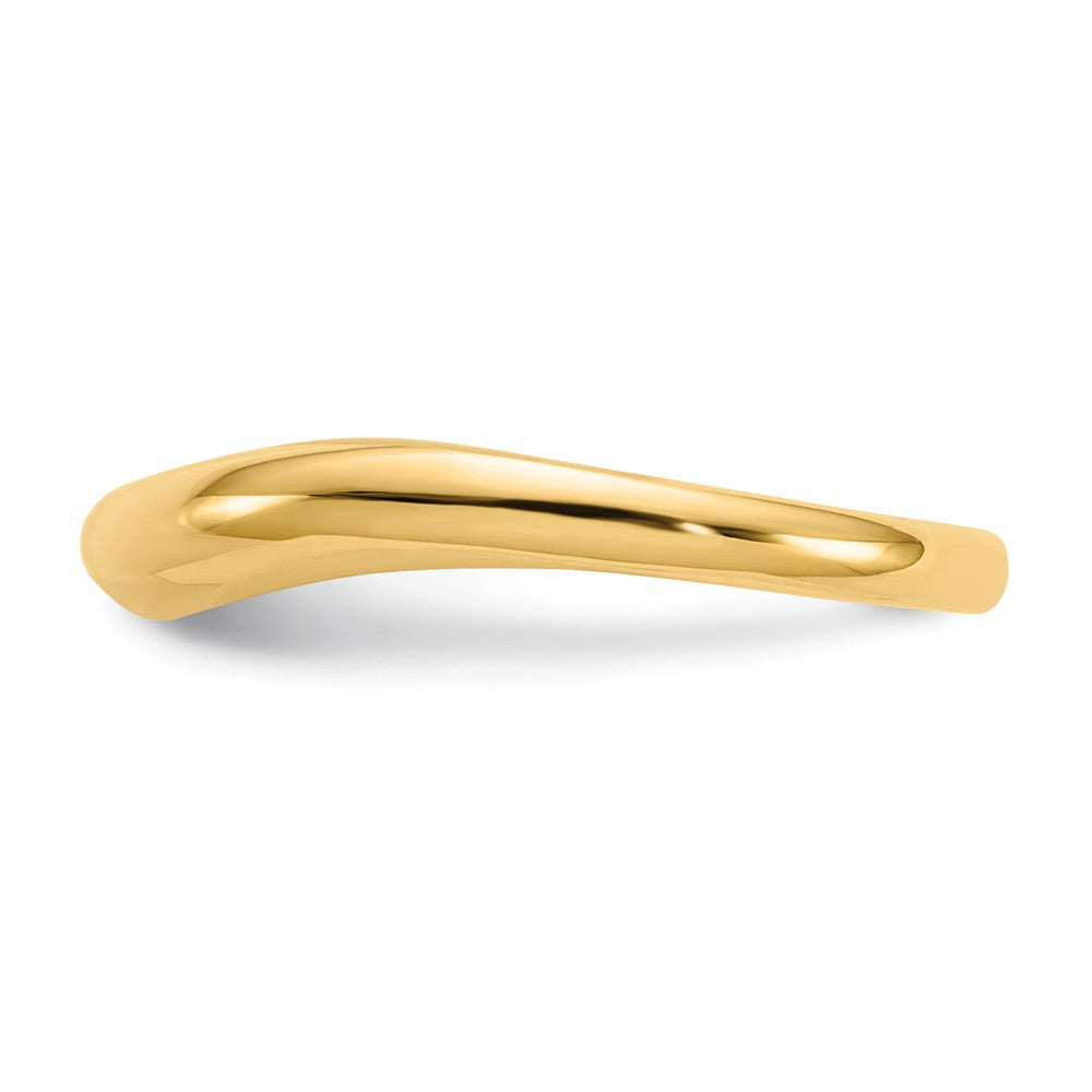 14k Yellow Gold Polished Stackable Wave Ring, Size: 6.75