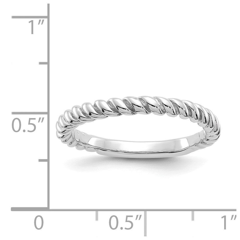 14k White Gold Polished Twisted Wedding Band, Size: 6.5