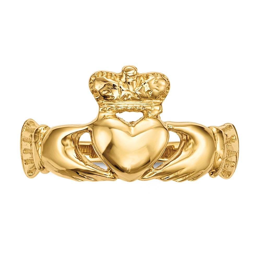 14k Yellow Gold Polished Claddagh Ring, Size: 7