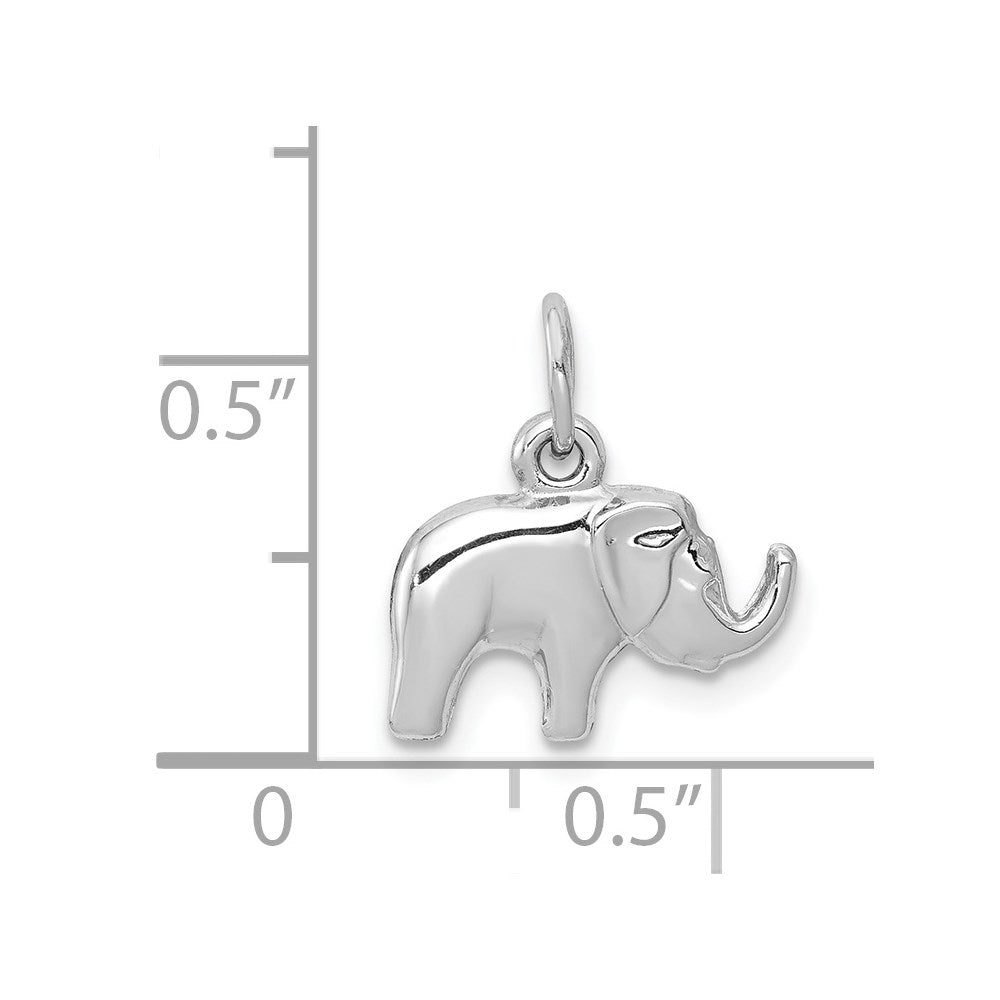 Million Charms 14K White Gold Themed Elephant Charm