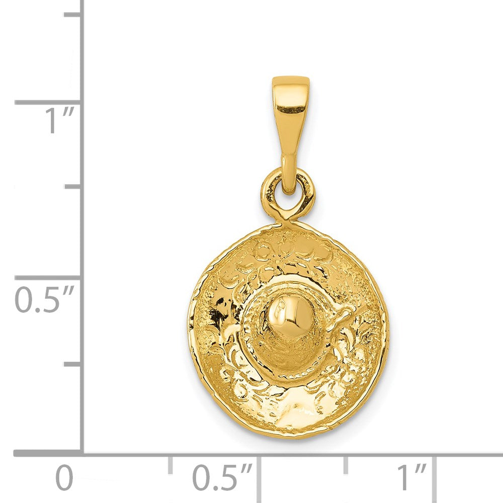 Million Charms 14K Yellow Gold Themed Sombrero Pendant