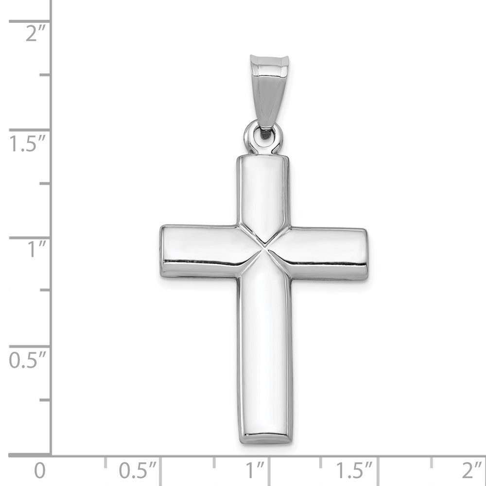 Million Charms 14K White Gold Themed Stamping Relgious Cross Pendant