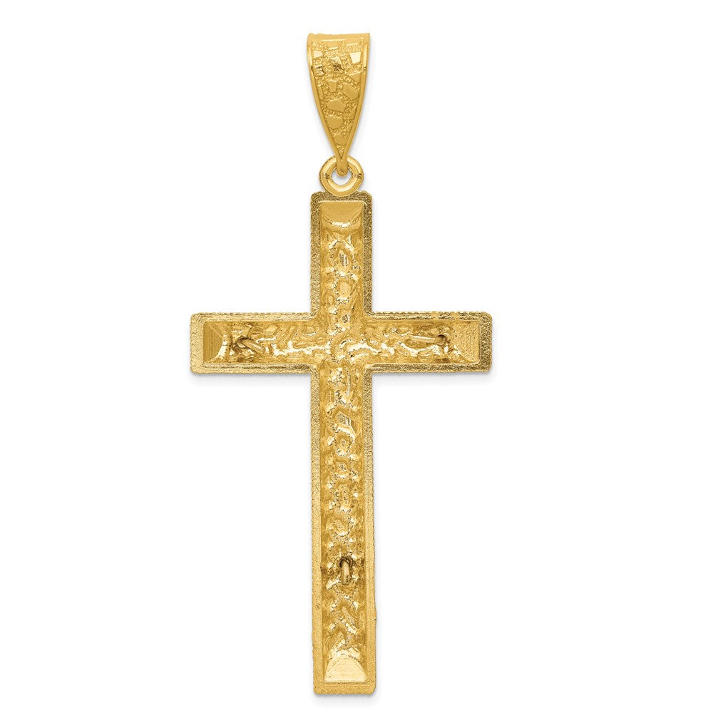 Million Charms 14K Two-Tone Diamond-Cut Relgious Crucifix Pendant
