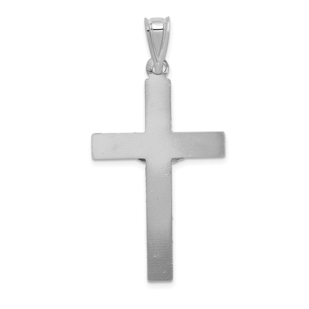 Million Charms 14K White Gold Themed Relgious Crucifix Pendant