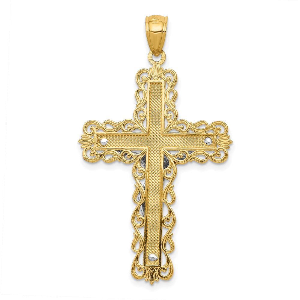 Million Charms 14K Two-Tone Relgious Crucifix Pendant
