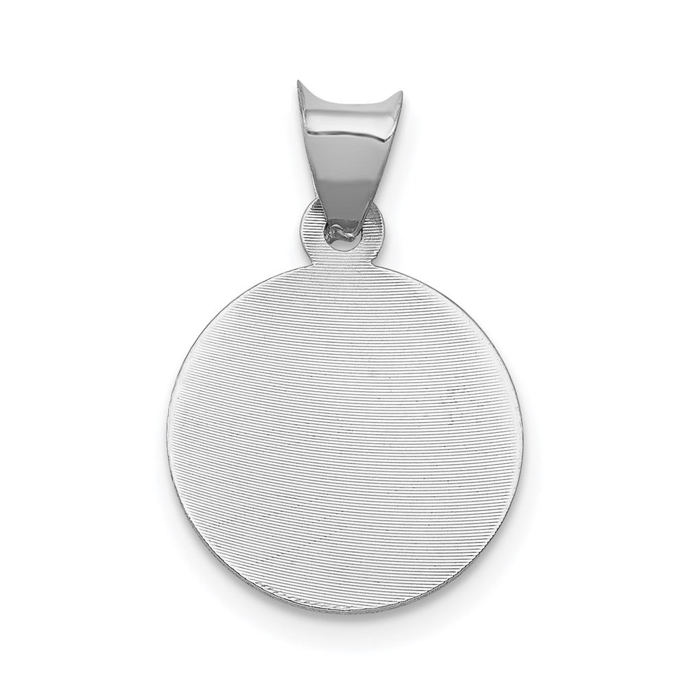 Million Charms 14K White Gold Themed Relgious Our Lady Of Guadalupe Circle Pendant