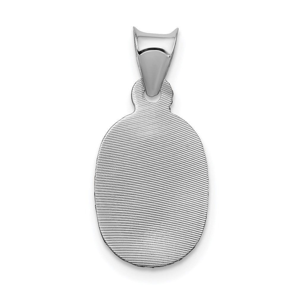 Million Charms 14K White Gold Themed Relgious Our Lady Of Guadalupe Oval Pendant