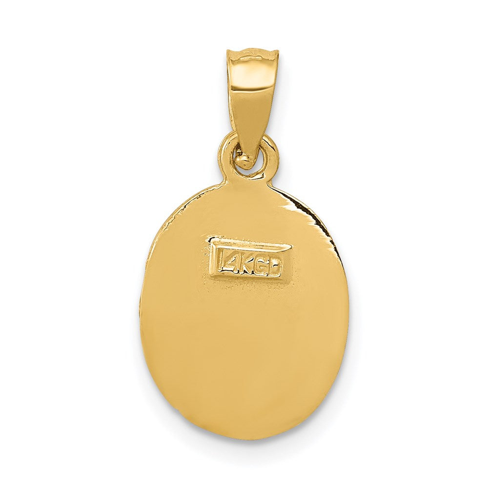 Million Charms 14K Yellow Gold Themed Satin & Diamond-Cut Religious Baptism Pendant