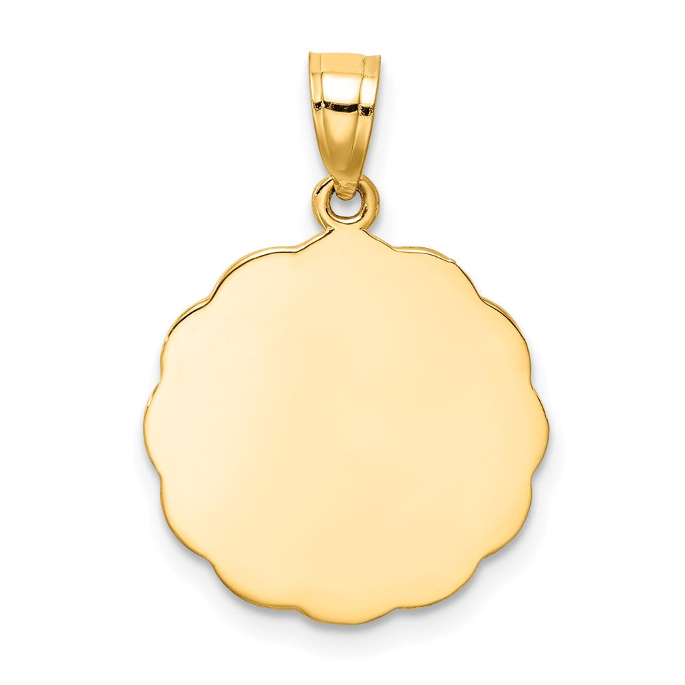 Million Charms 14K Yellow Gold Themed With White & Rose Rhodium-Plated Religious Baptism Pendant