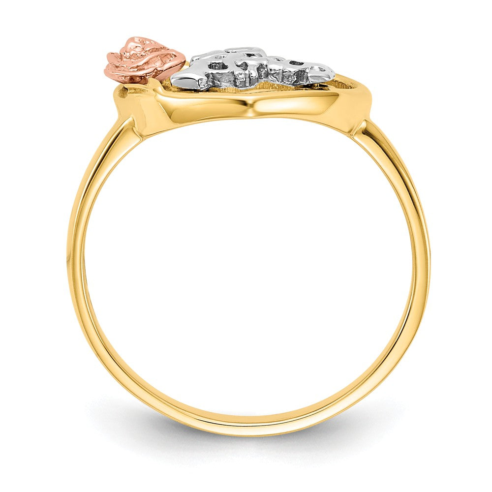 14k Two-tone & Rhodium 15 Anos Ring, Size: 7