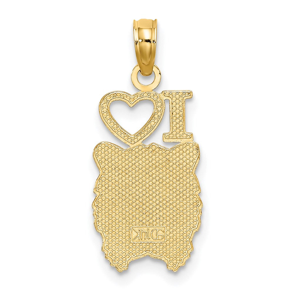 Million Charms 14K Yellow Gold Themed I Heart Tiger Head Charm