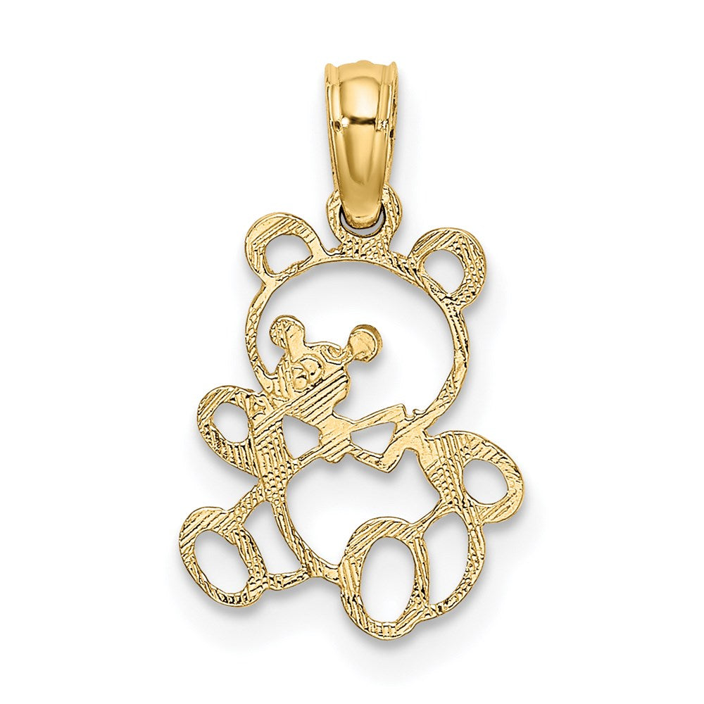 Million Charms 14K Yellow Gold Themed Cut Out Teddy Bear Charm