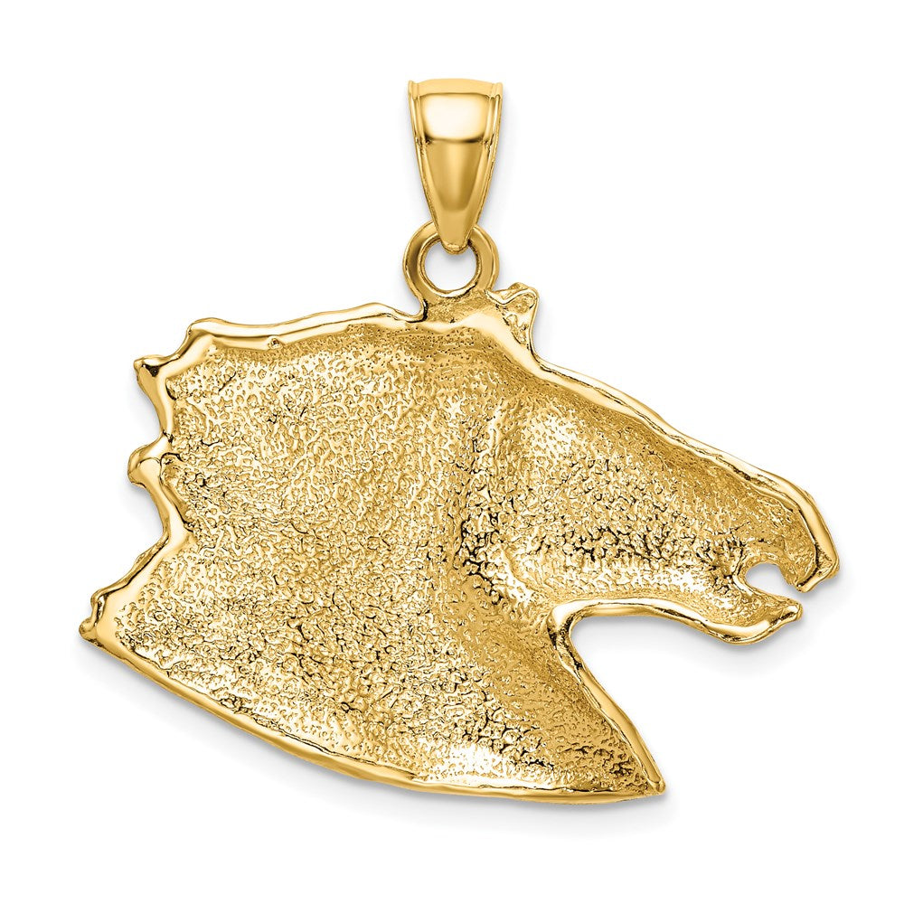 Million Charms 14K Yellow Gold Themed 2-D & Polished Horse Head Charm