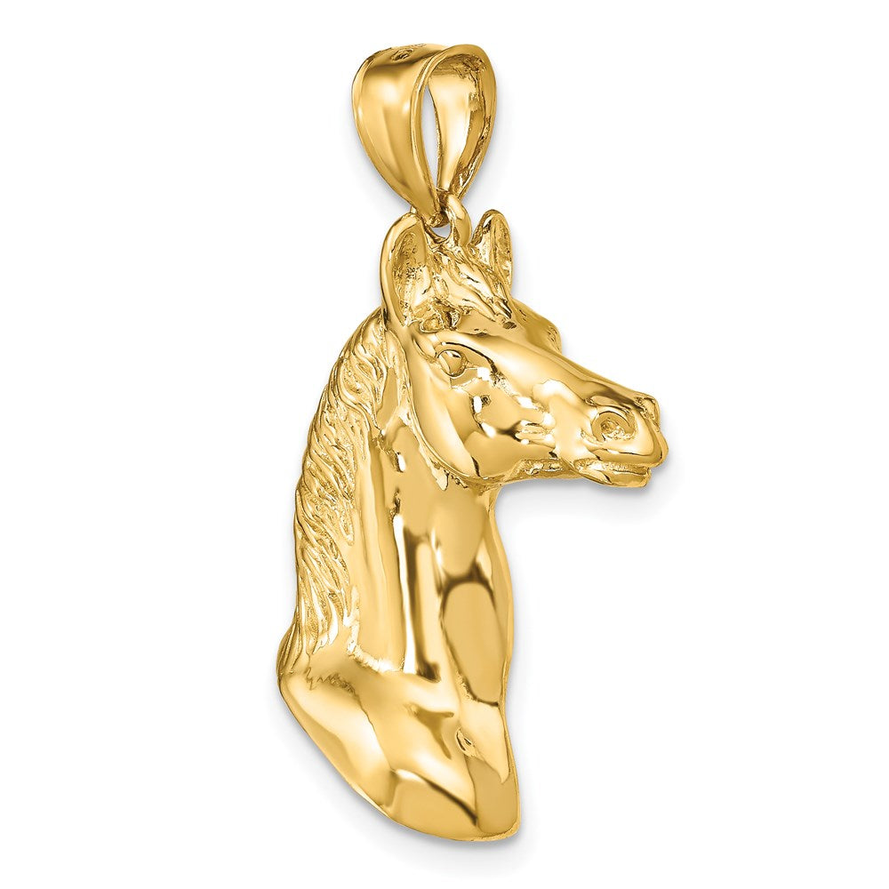 Million Charms 14K Yellow Gold Themed 3-D & Polished Horse Head Charm