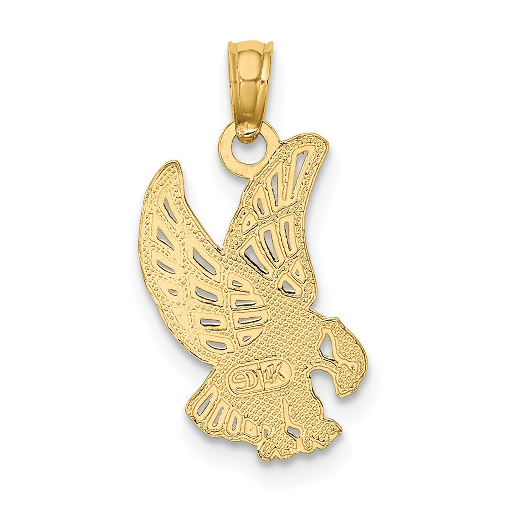 Million Charms 14K Yellow Gold Themed Eagle Landing Flat Charm