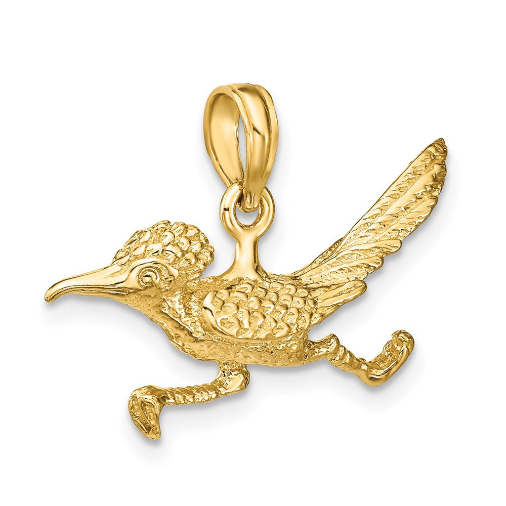 Million Charms 14K Yellow Gold Themed 3-D Road Sports Runner Charm