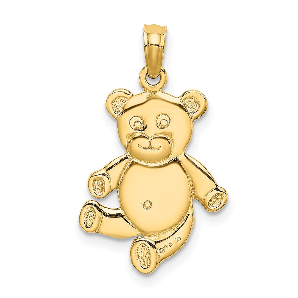 Million Charms 14K Yellow Gold Themed 3-D Teddy Bear Charm