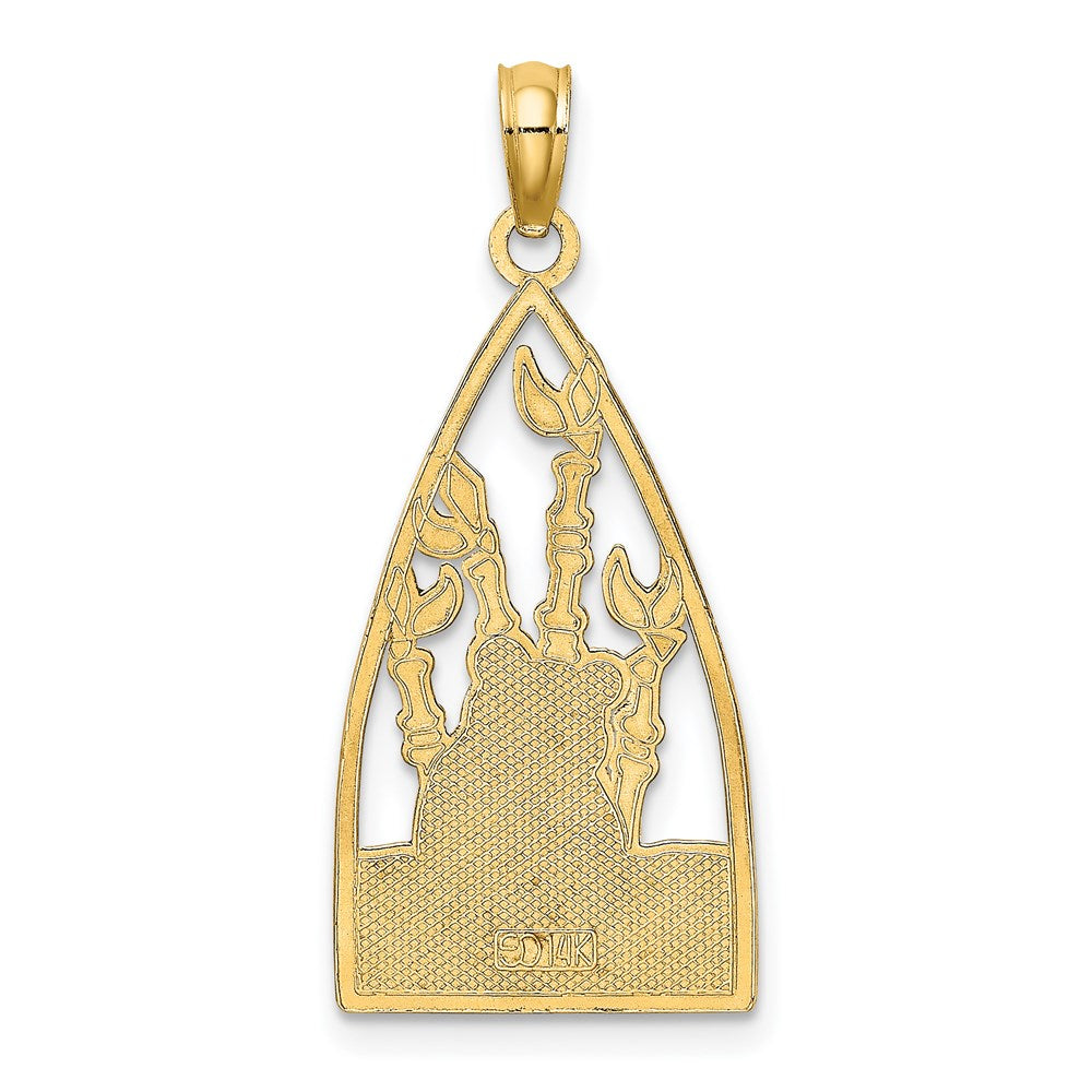 Million Charms 14K Yellow Gold Themed Enamel Panda Bear & Bamboo Charm