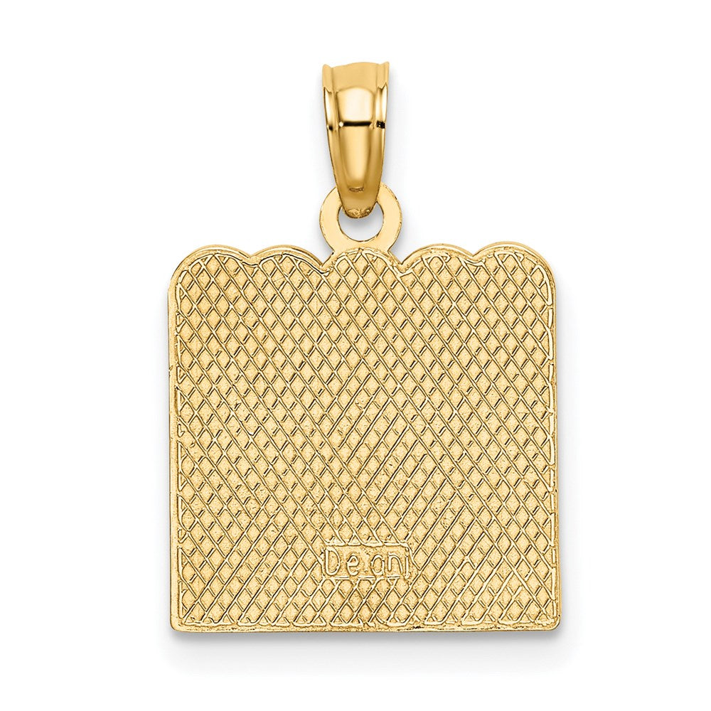 Million Charms 14K Yellow Gold Themed Birth Certificate With Light Blue Enamel Bow Charm