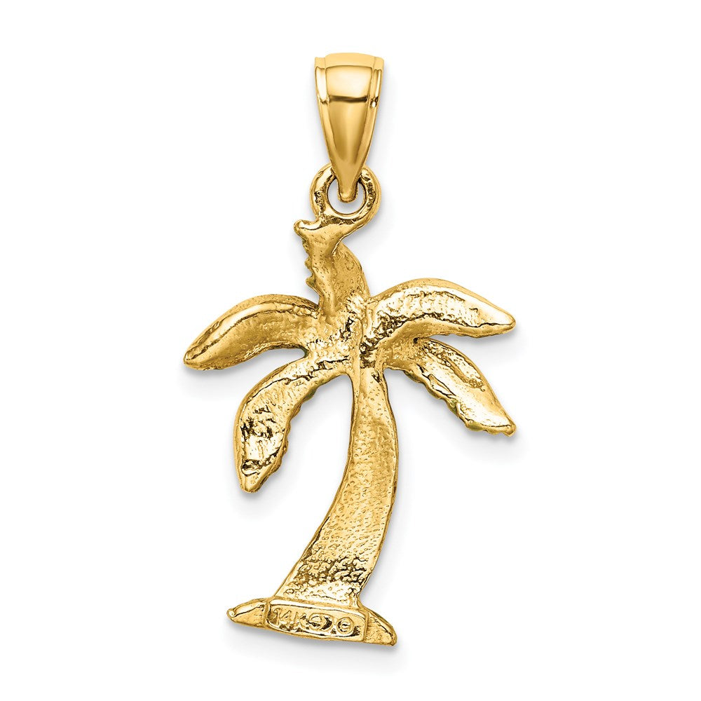 Million Charms 14K Yellow Gold Themed Enamel Palm Tree Charm