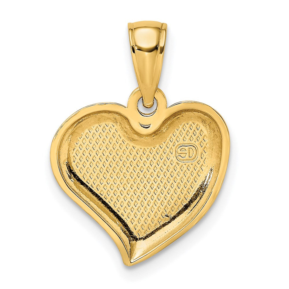 Million Charms 14K Yellow Gold Themed 2-D & Polished Teardrop Heart Charm