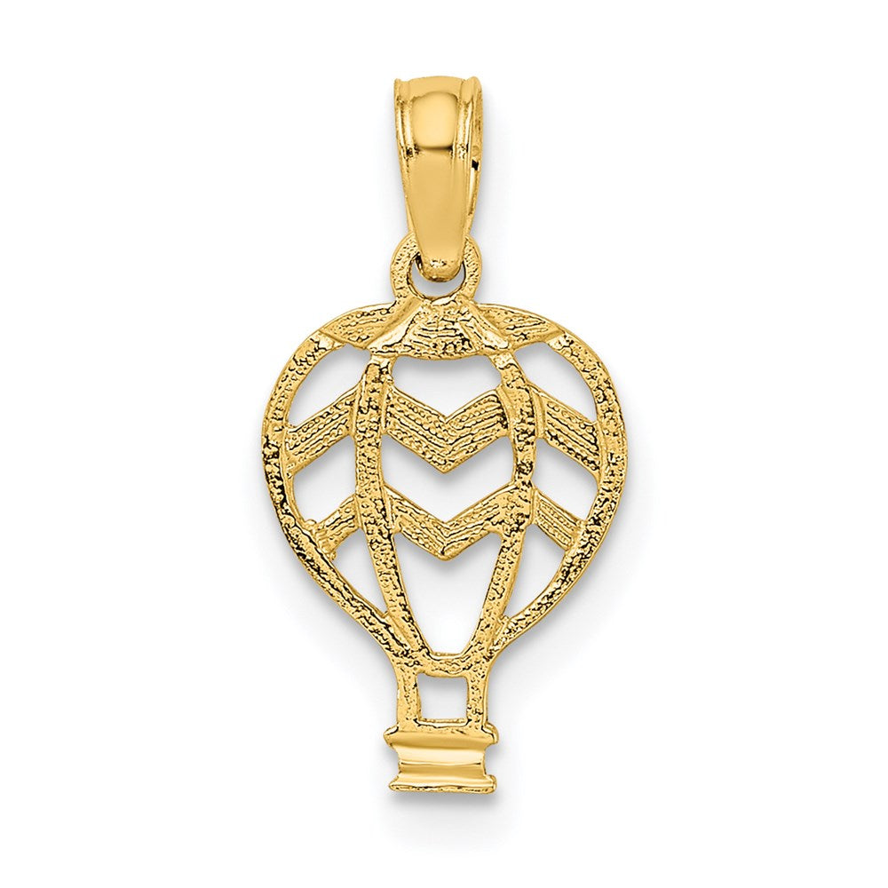 Million Charms 14K Yellow Gold Themed Cut-Out & Flat Hot Air Balloon Charm