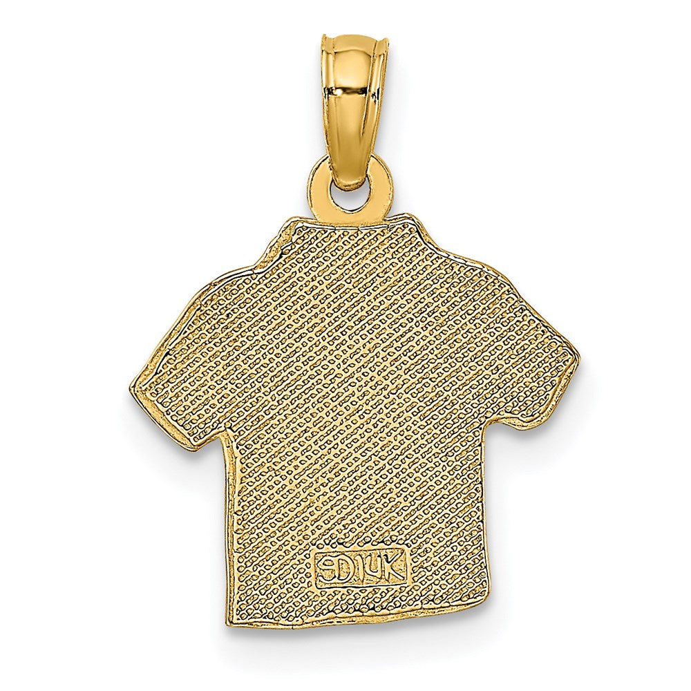 Million Charms 14K Yellow Gold Themed Polished Hawaiian Pineapple Style Shirt Charm