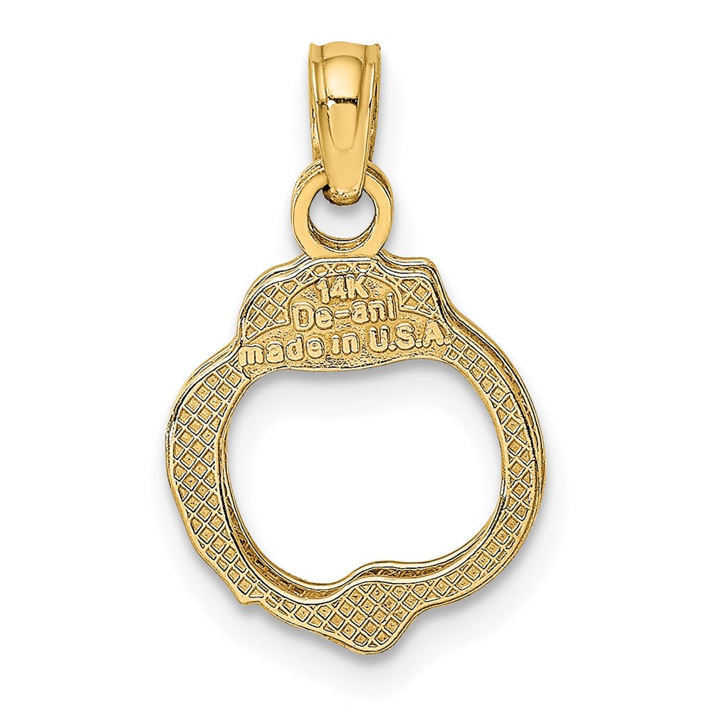 Million Charms 14K Yellow Gold Themed Moveable Handcuffs Charm