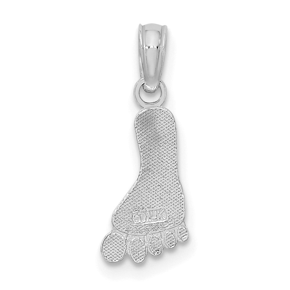 Million Charms 14K White Gold Themed Polished Foot Charm