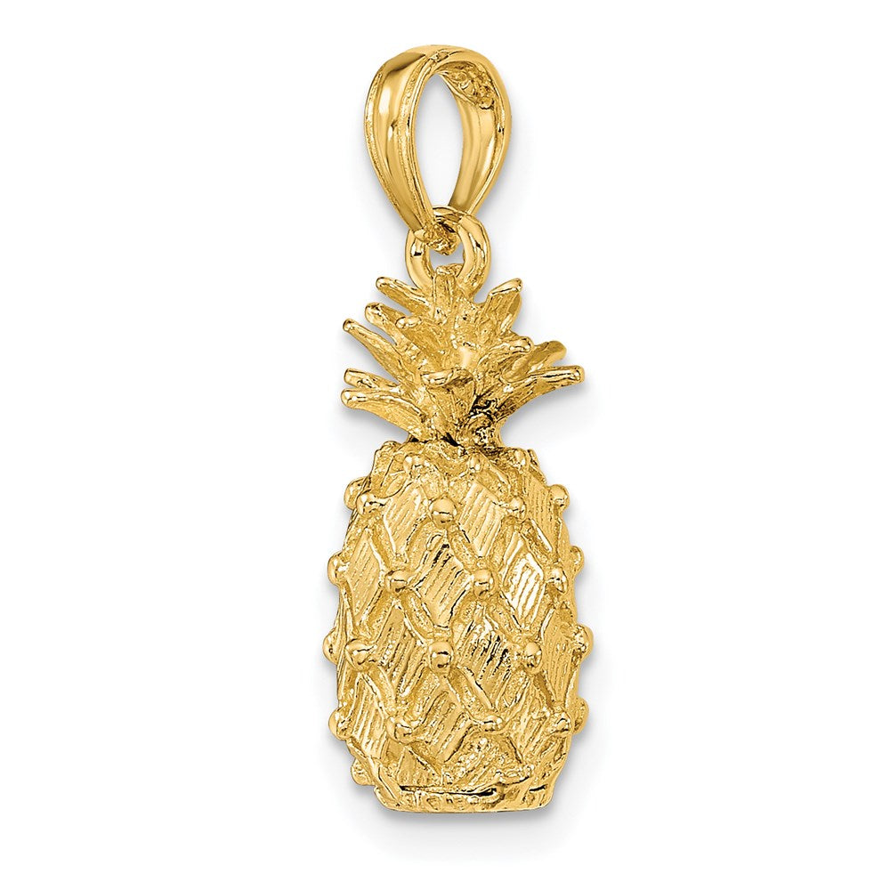 Million Charms 14K Yellow Gold Themed 3-D Pineapple Charm