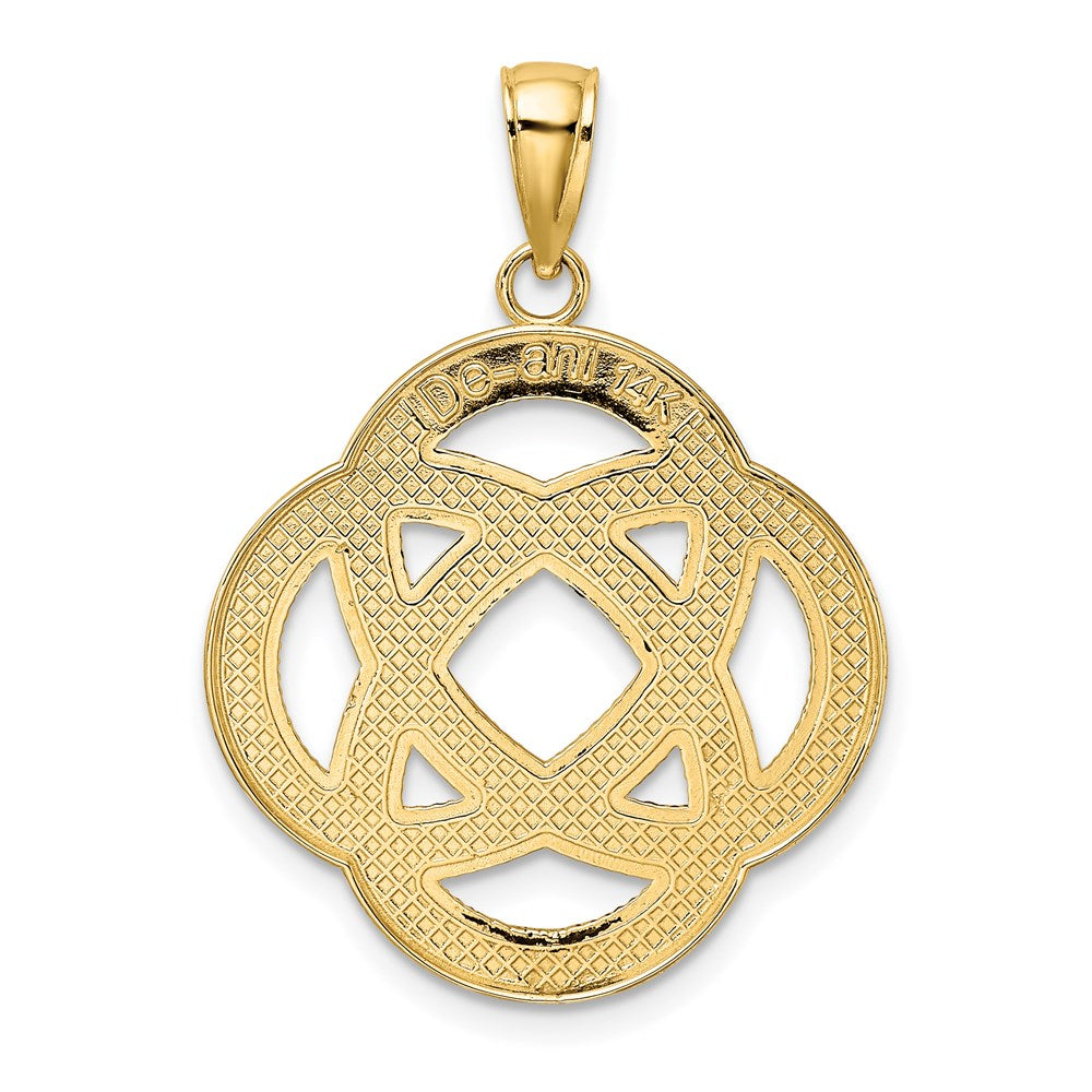 Million Charms 14K Yellow Gold Themed Lrg Celtic Eternity Knot Circle Charm
