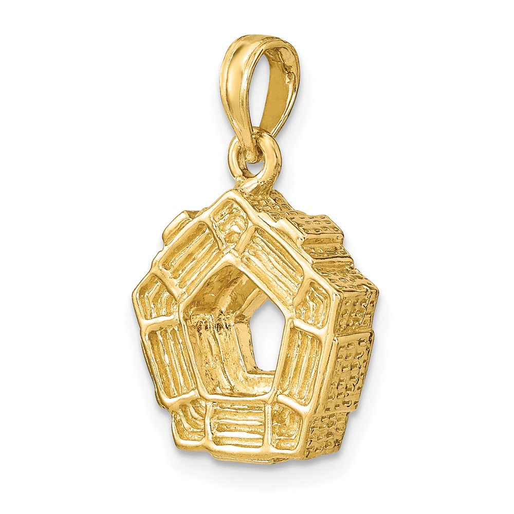 Million Charms 14K Yellow Gold Themed 3-D Washington D.C. Pentagon Overview Charm