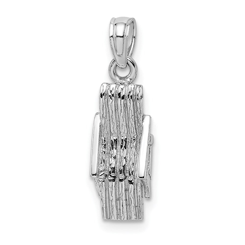Million Charms 14K White Gold Themed 3-D Lounge Beach Chair Charm
