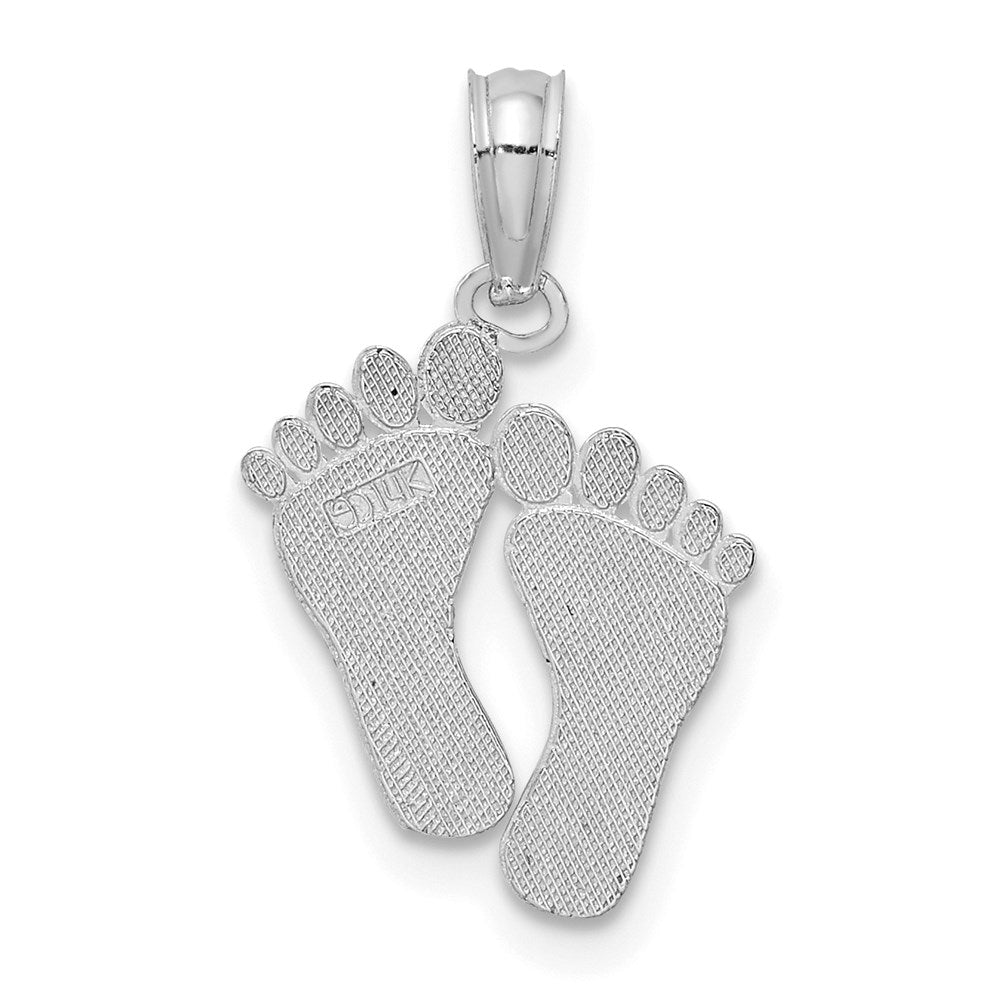 Million Charms 14K White Gold Themed Double Feet - H/P & Hang Ten Styele
