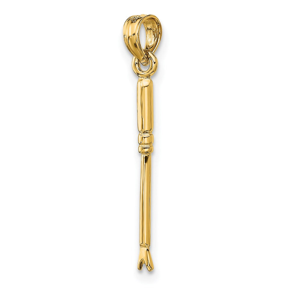 Million Charms 14K Yellow Gold Themed 3-D Weeding Garden Tool Charm