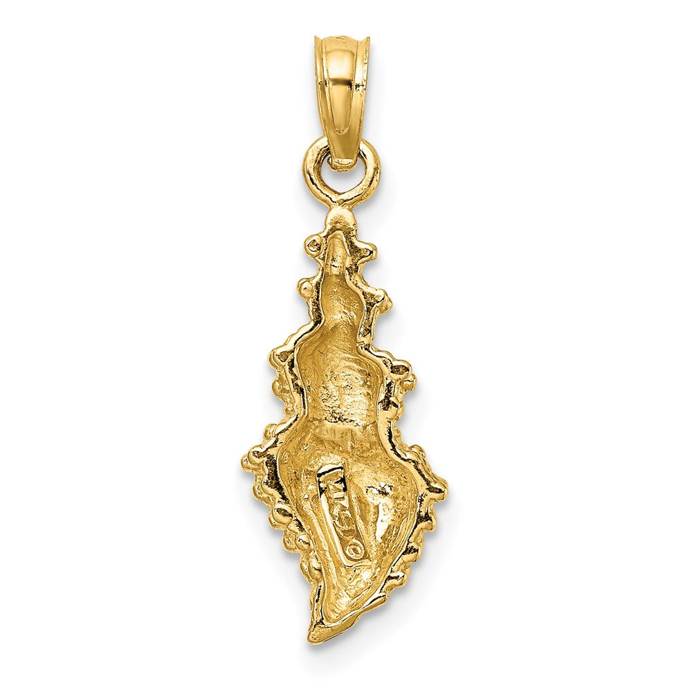 Million Charms 14K Yellow Gold Themed 2-D Conch Shell Charm