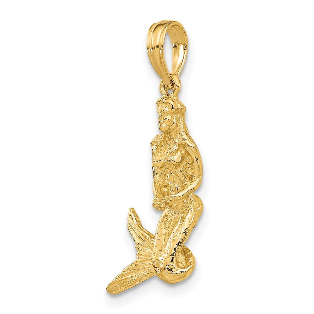 Million Charms 14K Yellow Gold Themed 3-D Mermaid Charm