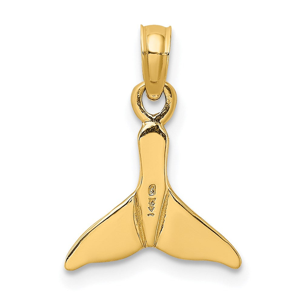 Million Charms 14K Yellow Gold Themed Polished Small Whale Tail Charm