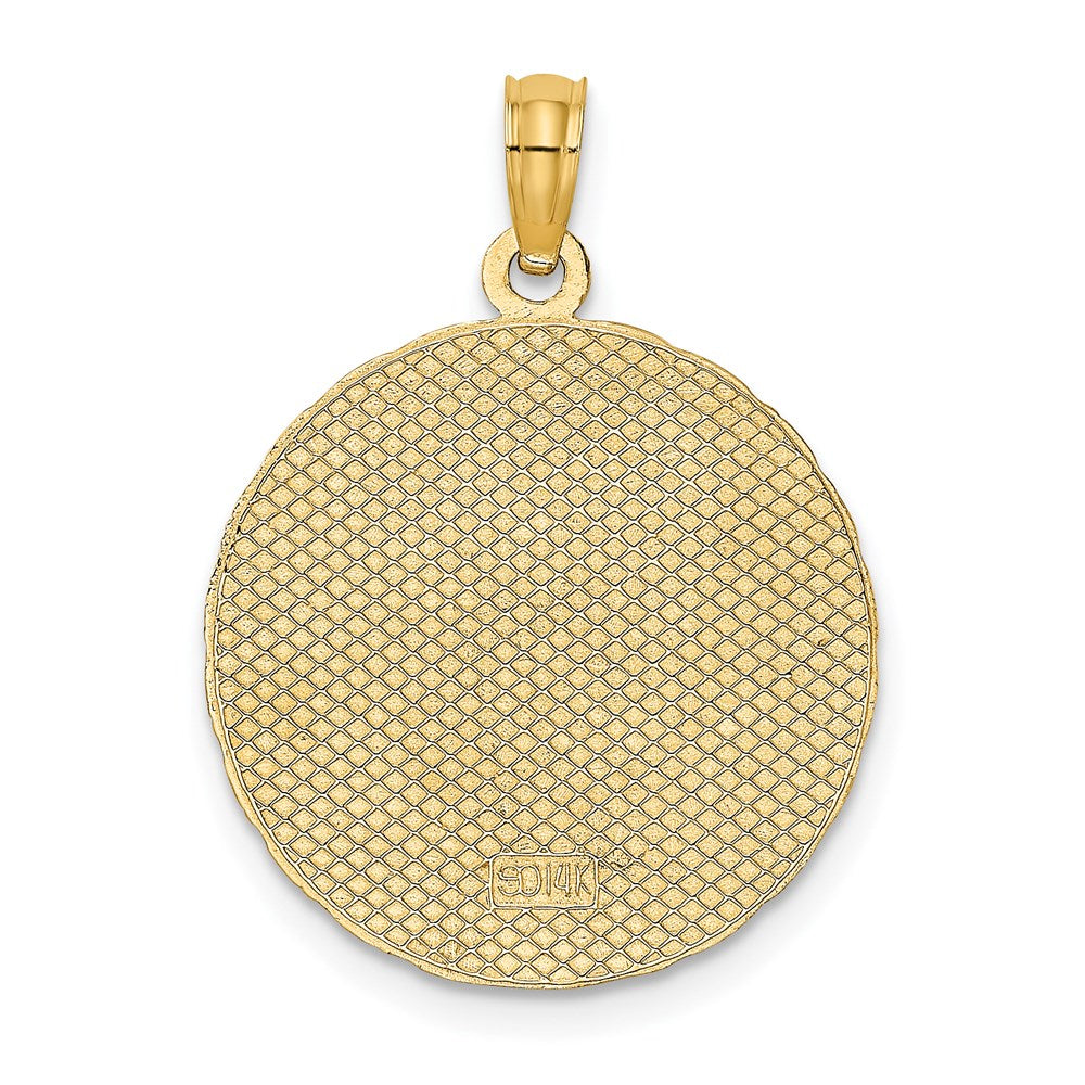 Million Charms 14K Yellow Gold Themed Jamaica & Sandals Round Disk Charm