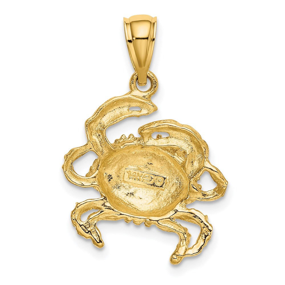 Million Charms 14K Yellow Gold Themed 2-D Crab Charm