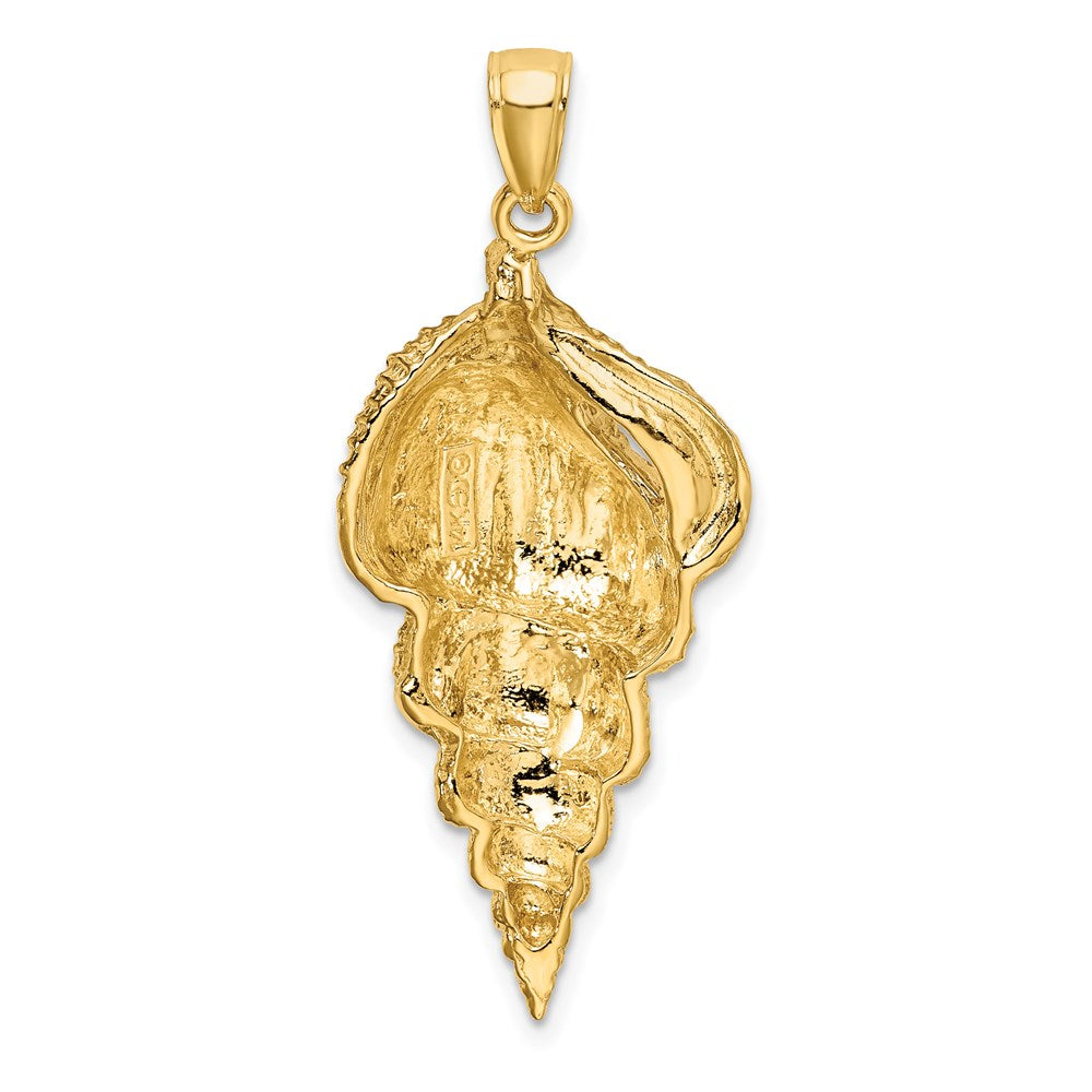 Million Charms 14K Yellow Gold Themed 2-D Common Wentletrap Shell Charm