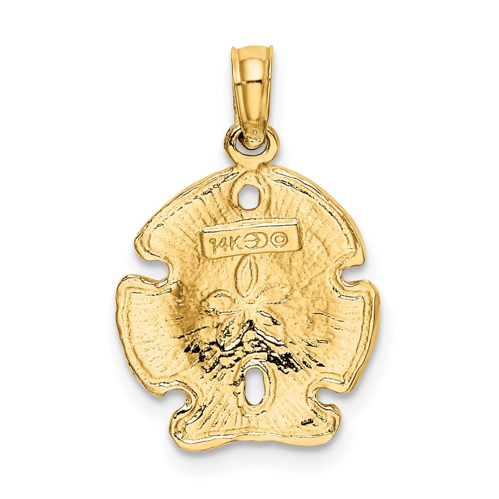 Million Charms 14K Yellow Gold Themed Polished Sand Dollar Charm