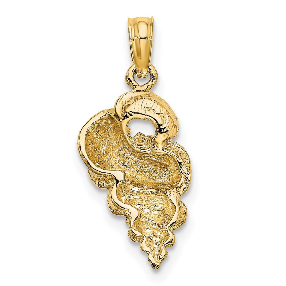 Million Charms 14K Yellow Gold Themed 2-D Precious Wentletrap Shell Charm