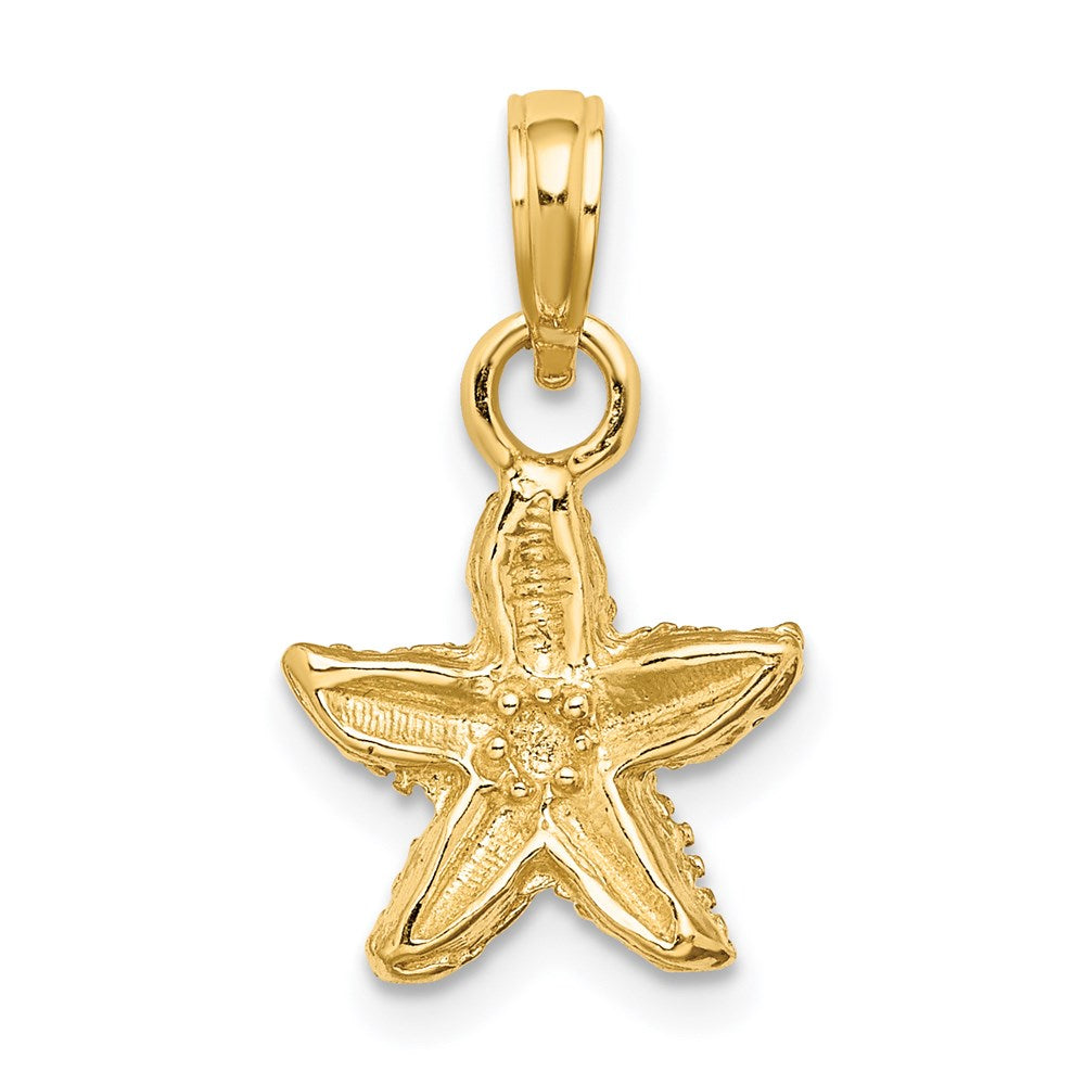 Million Charms 14K Yellow Gold Themed 2-D Nautical Starfish Charm