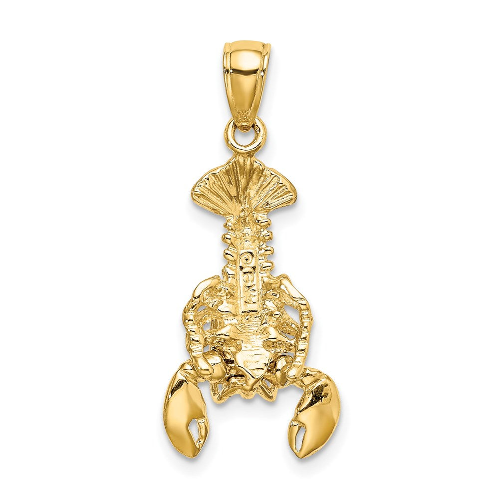 Million Charms 14K Yellow Gold Themed 2-D Moveable Lobster Charm