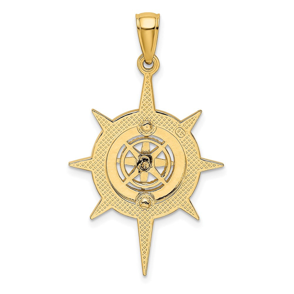 Million Charms 14K Yellow Gold Themed Star Frame With Nautical Compass Center Charm