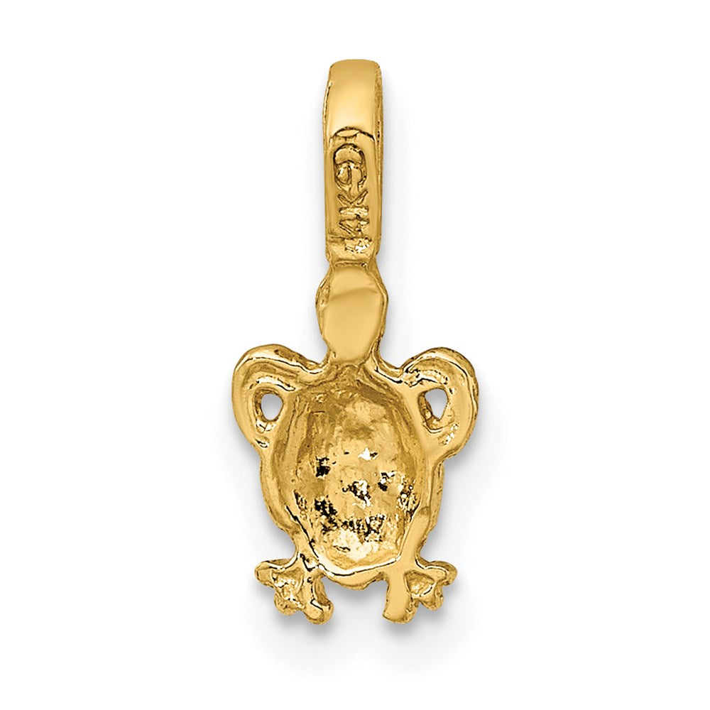 Million Charms 14K Yellow Gold Themed Mini Sea Turtle With Fixed Bail Charm