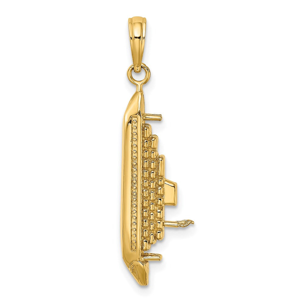 Million Charms 14K Yellow Gold Themed 3-D Polished Cruise Ship Charm