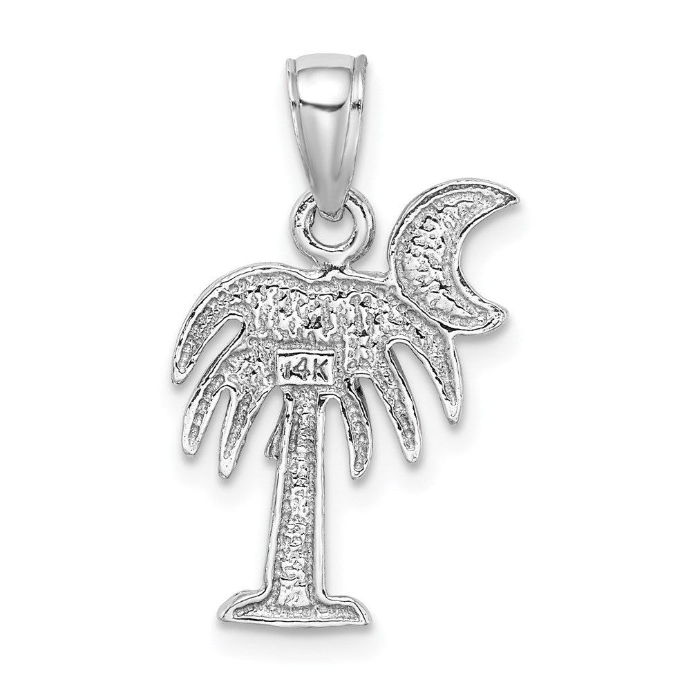 Million Charms 14K White Gold Themed Polished Charleston Palm Tree Charm